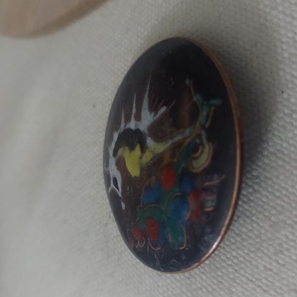 Mid century Modern enamel Copper Fantasy seahorse Broach pin - Picture 3 of 8